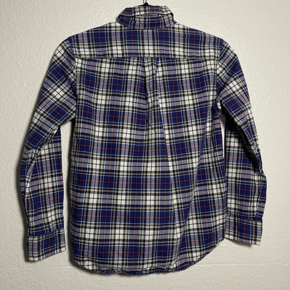 Ralph Lauren Boys M 10-12 Blue‎ Plaid Long Sleeve Button Down Shirt